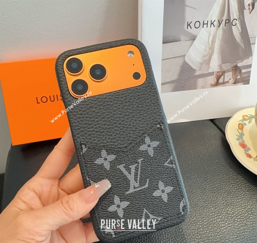 Louis Vuitton Monogram iPhone Holder Black 2026 0318 (SHI-260318073)