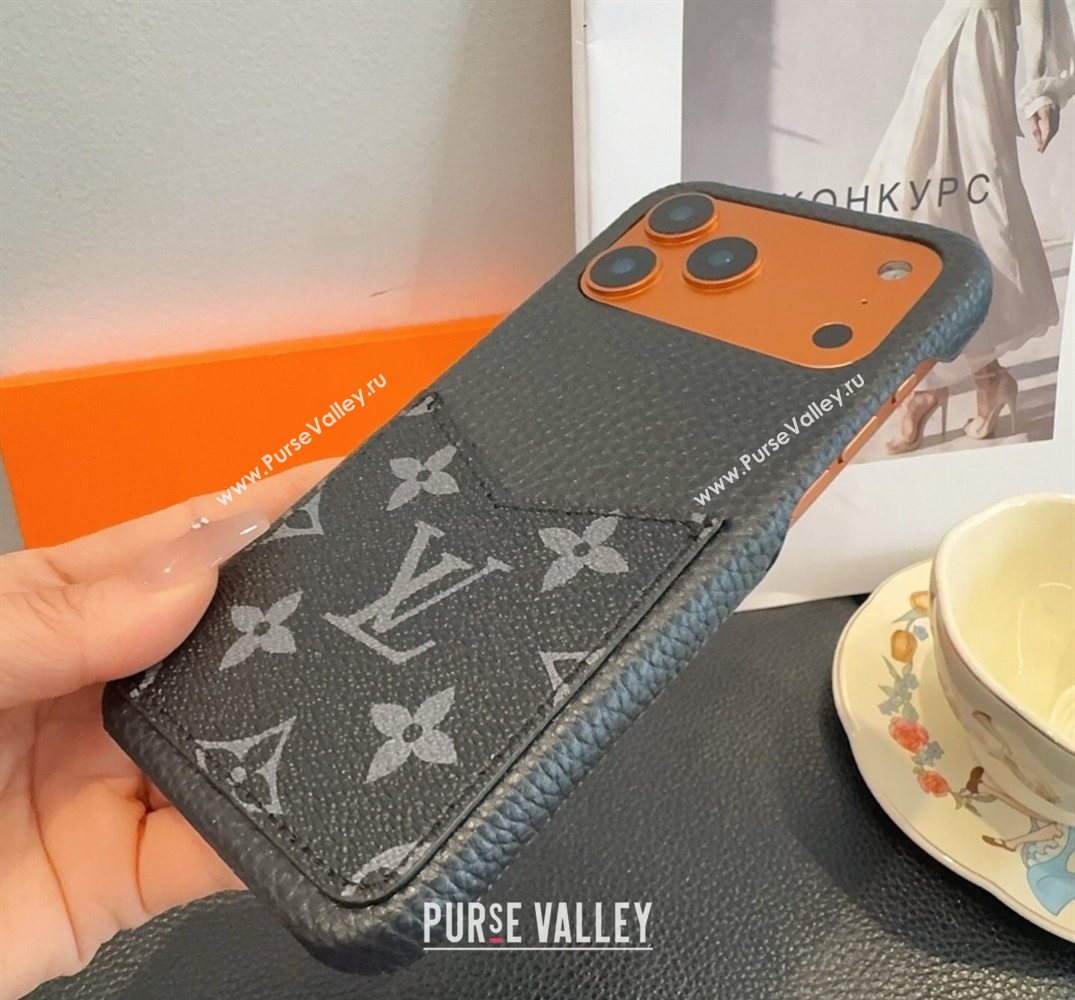Louis Vuitton Monogram iPhone Holder Black 2026 0318 (SHI-260318073)