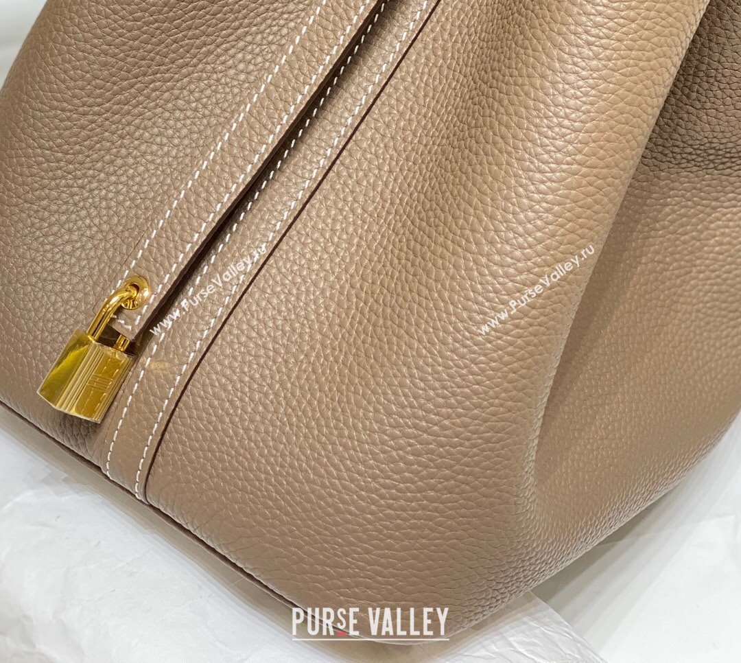 Hermes Picotin Lock Bag 22cm in Togo Calfskin Leather Elephant Grey/Gold 2025 (FL-250808169)