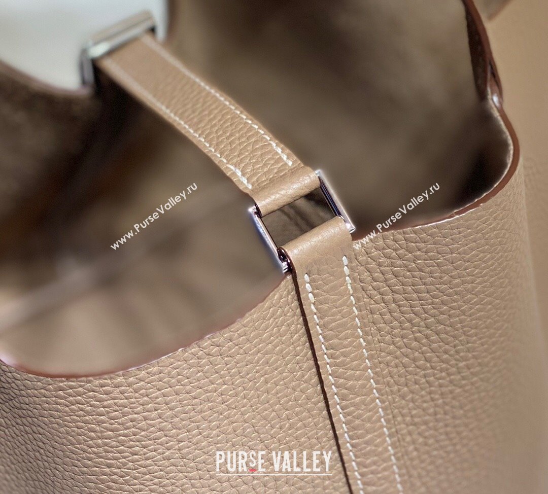 Hermes Picotin Lock Bag 22cm in Togo Calfskin Leather Elephant Grey/Silver 2025 (FL-250808170)