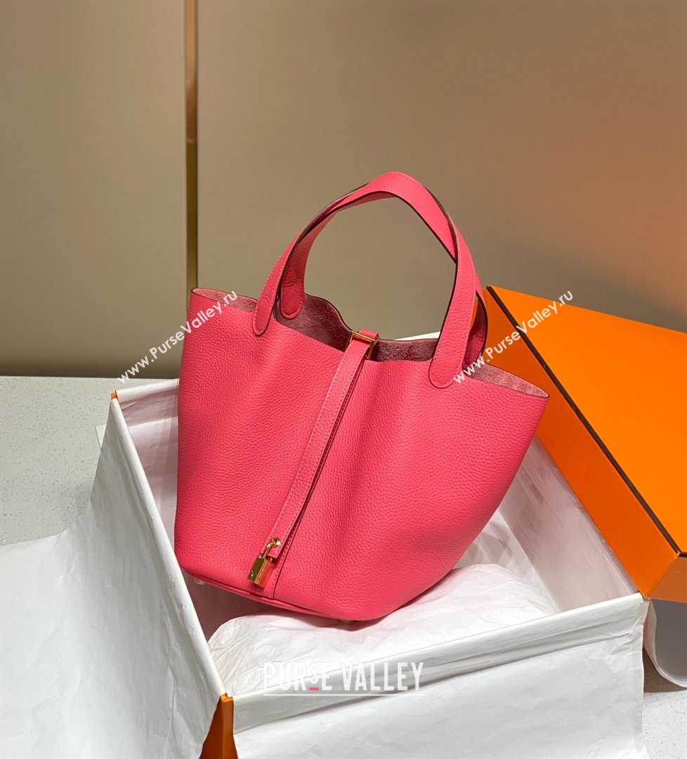 Hermes Picotin Lock Bag 22cm in Togo Calfskin Leather Lipstick Pink 2025 (FL-250808171)