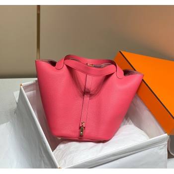Hermes Picotin Lock Bag 22cm in Togo Calfskin Leather Lipstick Pink 2025 (FL-250808171)