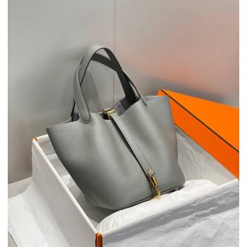 Hermes Picotin Lock Bag 22cm in Togo Calfskin Leather Cloud Grey 2025 (FL-250808172)