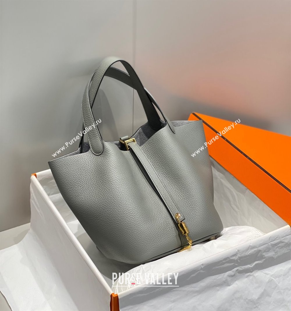 Hermes Picotin Lock Bag 22cm in Togo Calfskin Leather Cloud Grey 2025 (FL-250808172)