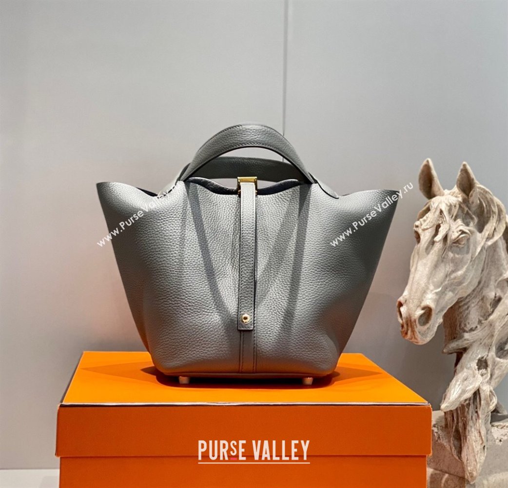 Hermes Picotin Lock Bag 22cm in Togo Calfskin Leather Cloud Grey 2025 (FL-250808172)