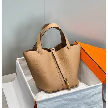 Hermes Picotin Lock Bag 22cm in Togo Calfskin Leather Milk Tea Beige/Gold 2025 (FL-250808174)