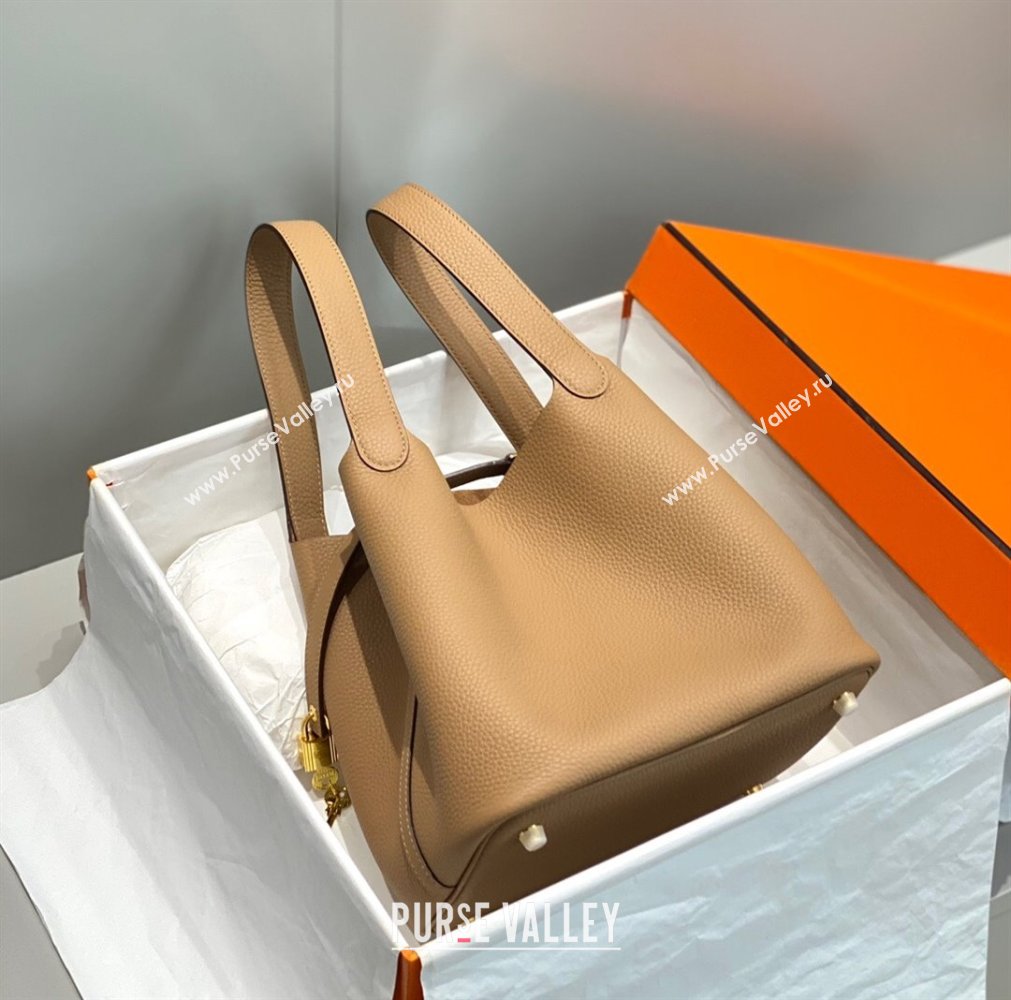 Hermes Picotin Lock Bag 22cm in Togo Calfskin Leather Milk Tea Beige/Gold 2025 (FL-250808174)
