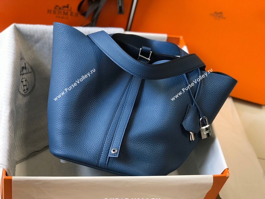 Hermes Picotin Lock Bag 22cm in Togo Calfskin Leather Agate Blue 2025 (FL-250808178)