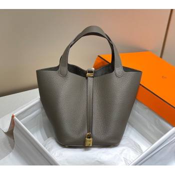 Hermes Picotin Lock Bag 22cm in Togo Calfskin Leather Tin Grey 2025 (FL-250808161)