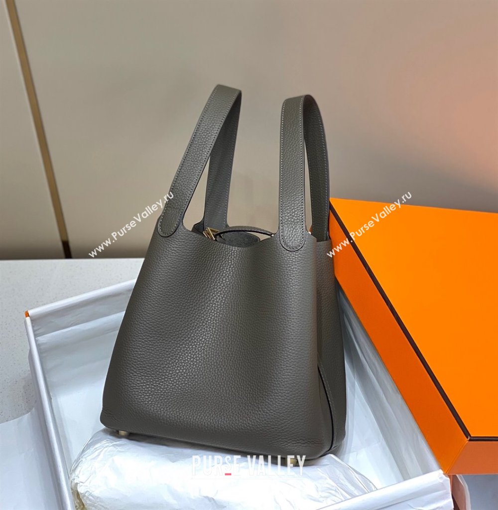 Hermes Picotin Lock Bag 22cm in Togo Calfskin Leather Tin Grey 2025 (FL-250808161)