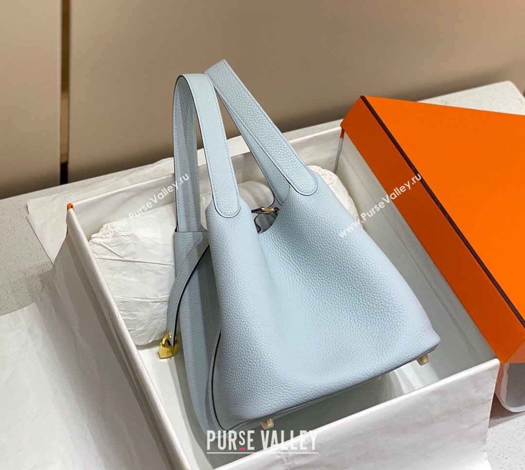 Hermes Picotin Lock Bag 22cm in Togo Calfskin Leather Grail Blue 2025 (FL-250808158)