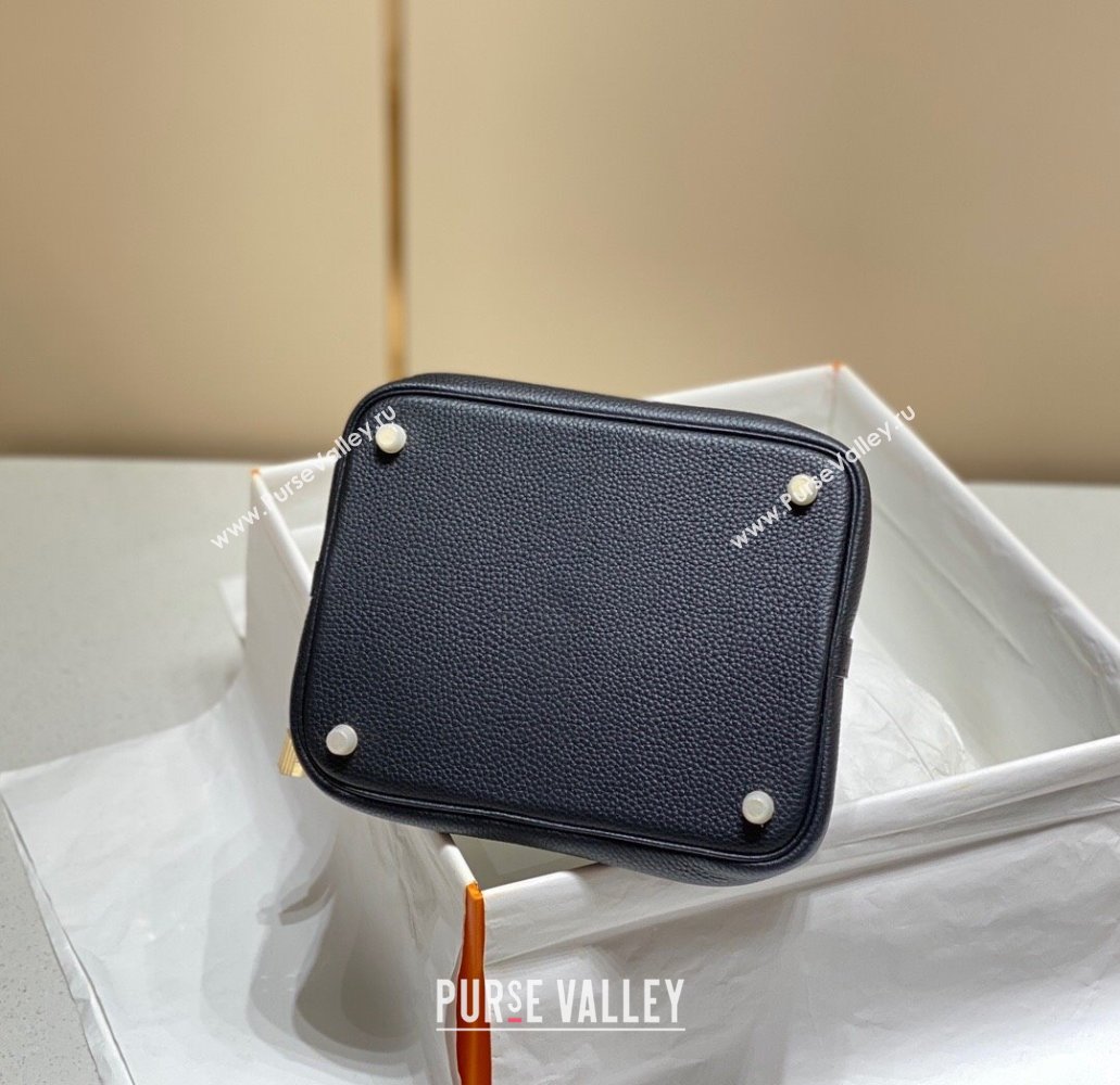 Hermes Picotin Lock Bag 22cm in Togo Calfskin Leather Black/Gold 2025 (FL-250808162)
