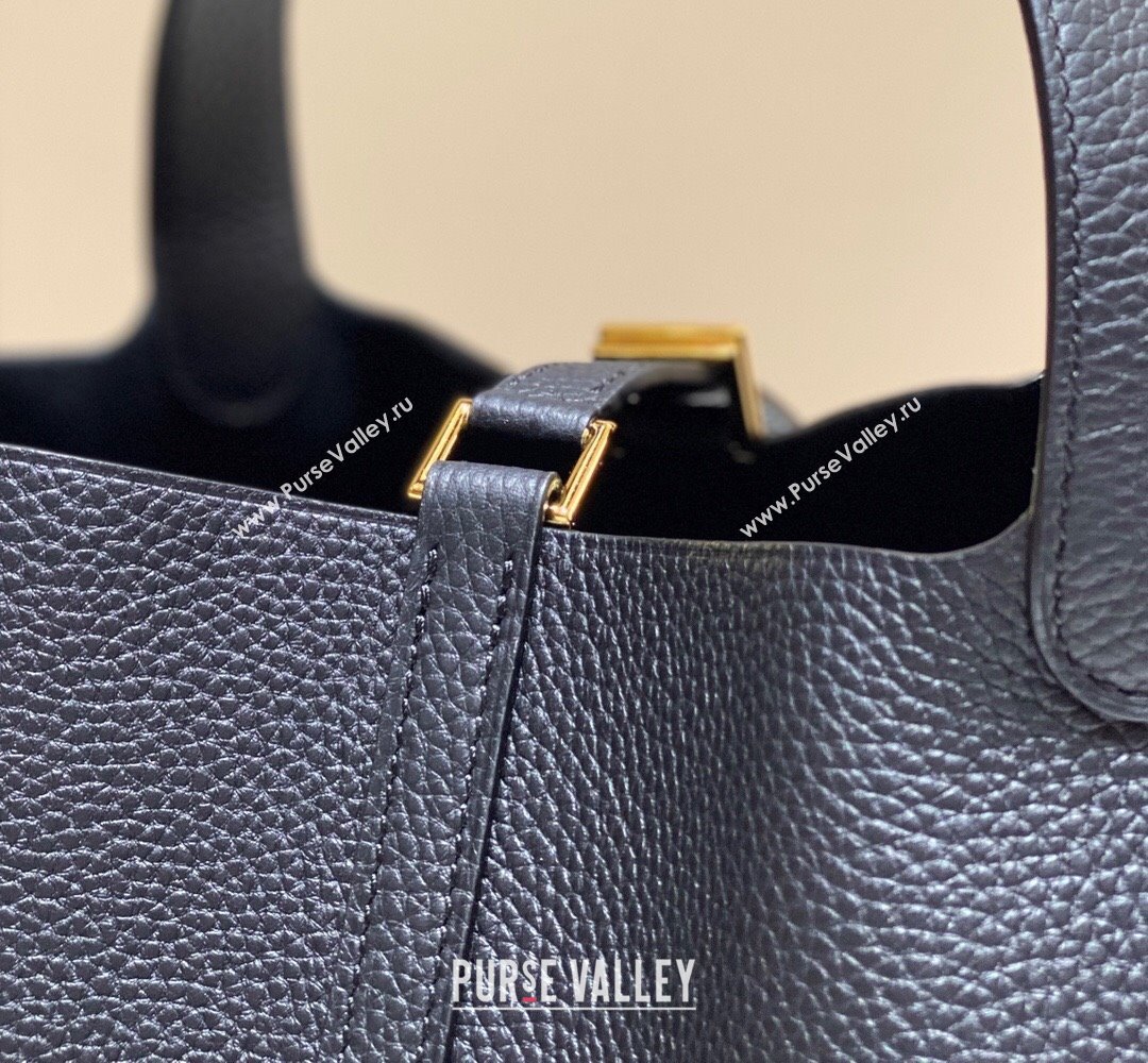 Hermes Picotin Lock Bag 22cm in Togo Calfskin Leather Black/Gold 2025 (FL-250808162)