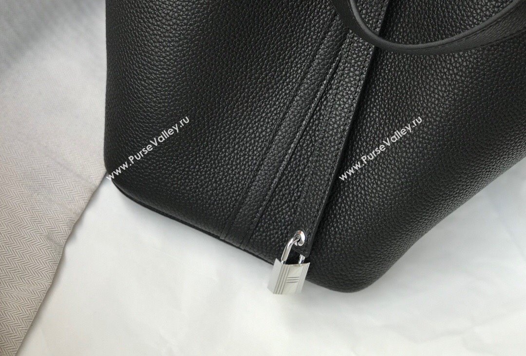 Hermes Picotin Lock Bag 22cm in Togo Calfskin Leather Black/Silver 2025 (FL-250808163)