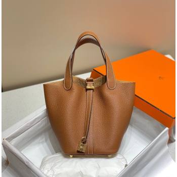 Hermes Picotin Lock Bag 22cm in Togo Calfskin Leather Brown/Gold 2025 (FL-250808164)