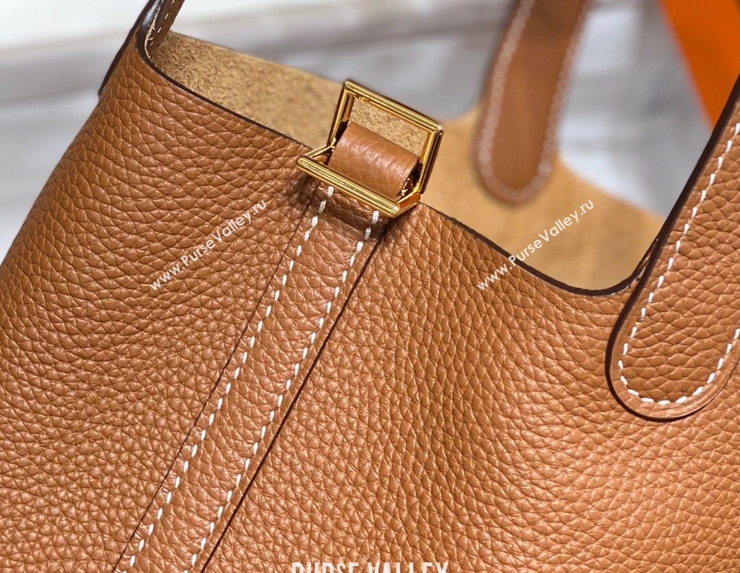 Hermes Picotin Lock Bag 22cm in Togo Calfskin Leather Brown/Gold 2025 (FL-250808164)