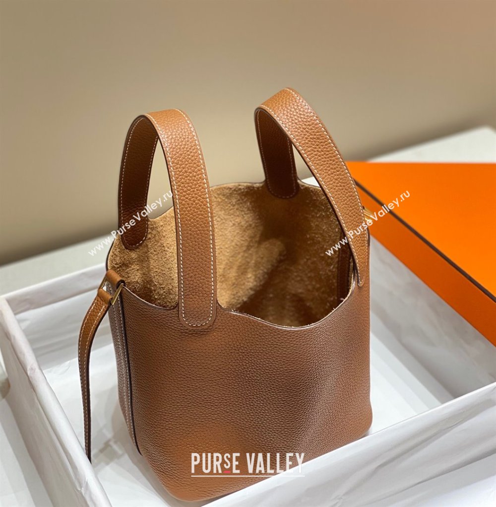 Hermes Picotin Lock Bag 22cm in Togo Calfskin Leather Brown/Gold 2025 (FL-250808164)