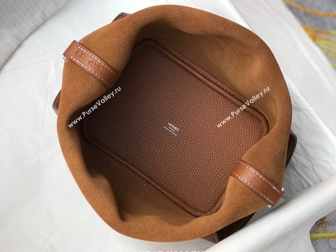 Hermes Picotin Lock Bag 22cm in Togo Calfskin Leather Brown/Silver 2025 (FL-250808165)