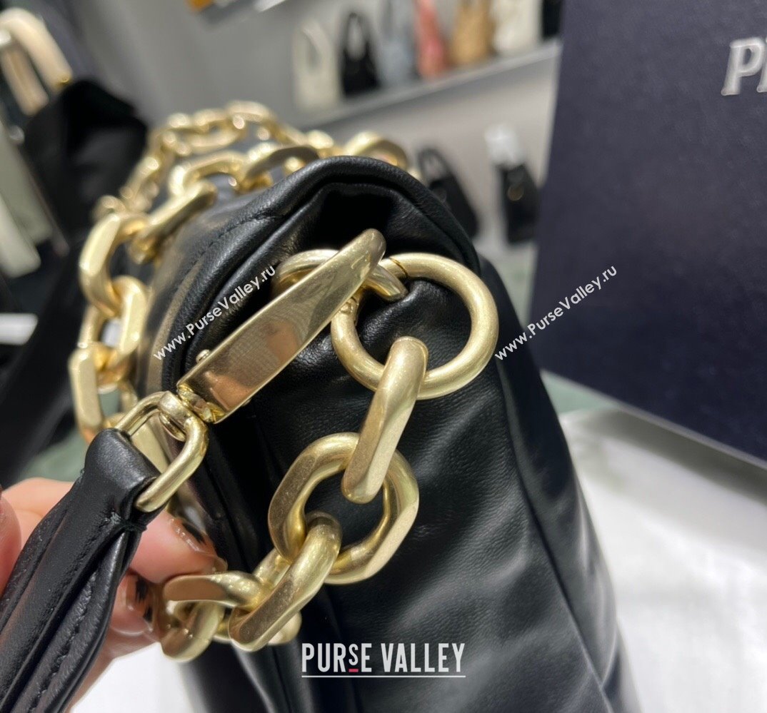 Prada Padded Nappa Leather Shoulder Bag 1BD306 Black/Gold 2021 (YZ-21120601)