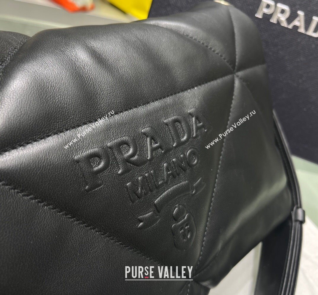 Prada Padded Nappa Leather Shoulder Bag 1BD306 Black/Gold 2021 (YZ-21120601)