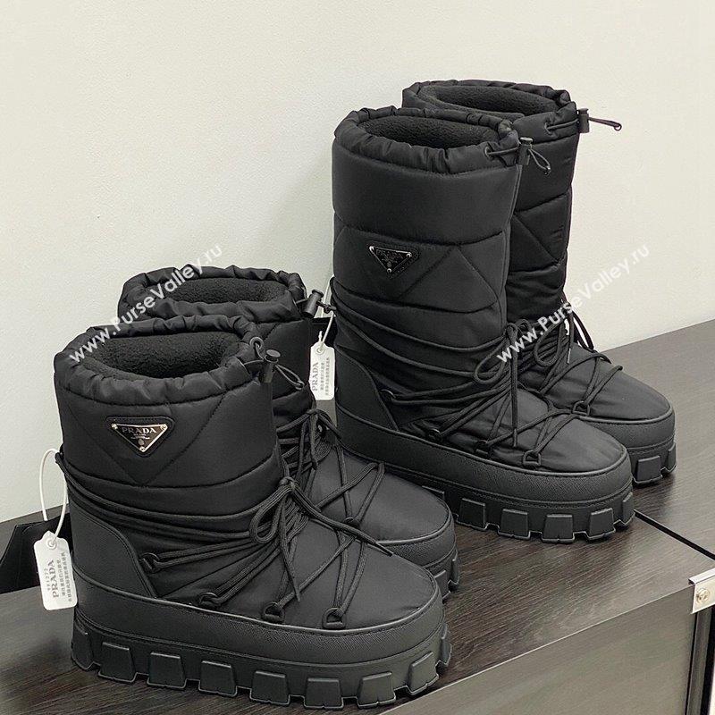 Prada Nylon gabardine apres-ski boots Black 2023 1U007N2 (MD-231013050)