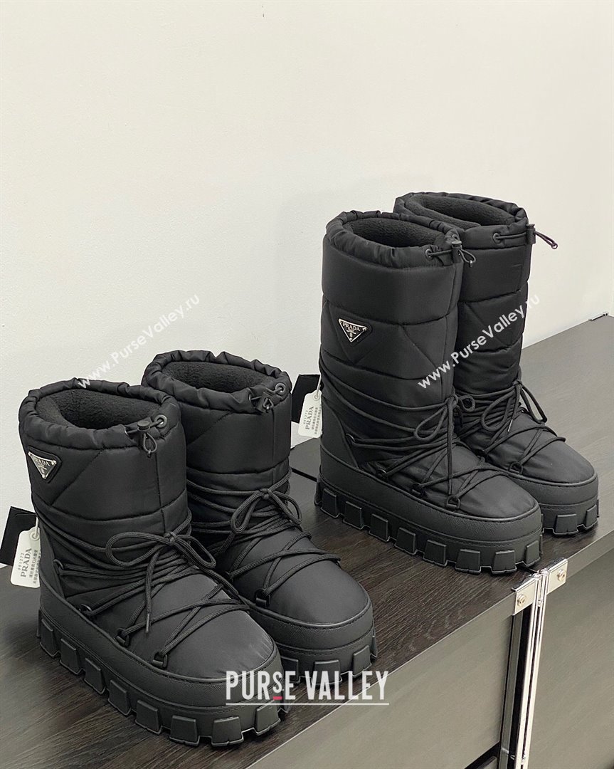 Prada Nylon gabardine apres-ski boots Black 2023 1U007N2 (MD-231013050)