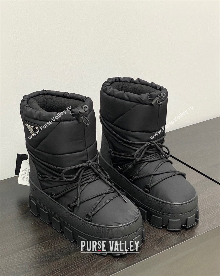 Prada Nylon gabardine apres-ski boots Black 2023 1U007N2 (MD-231013050)