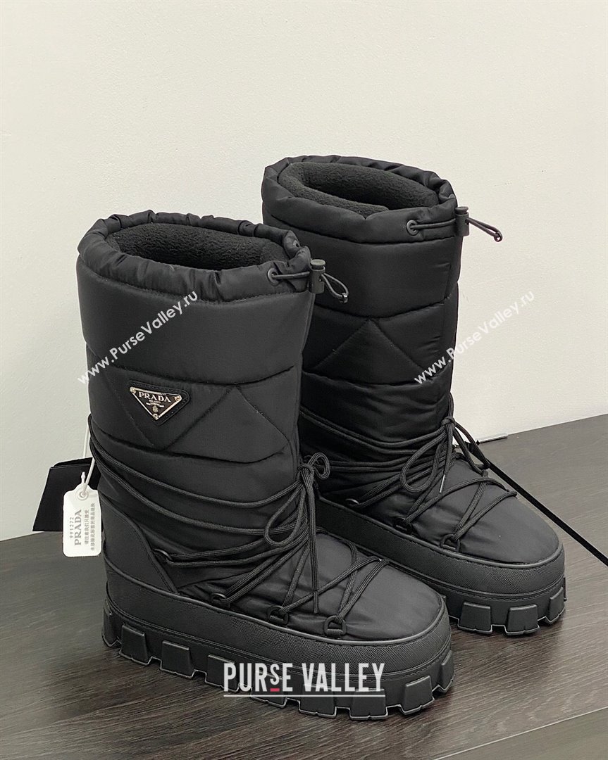 Prada Nylon gabardine apres-ski boots Black 2023 1U007N2 (MD-231013050)