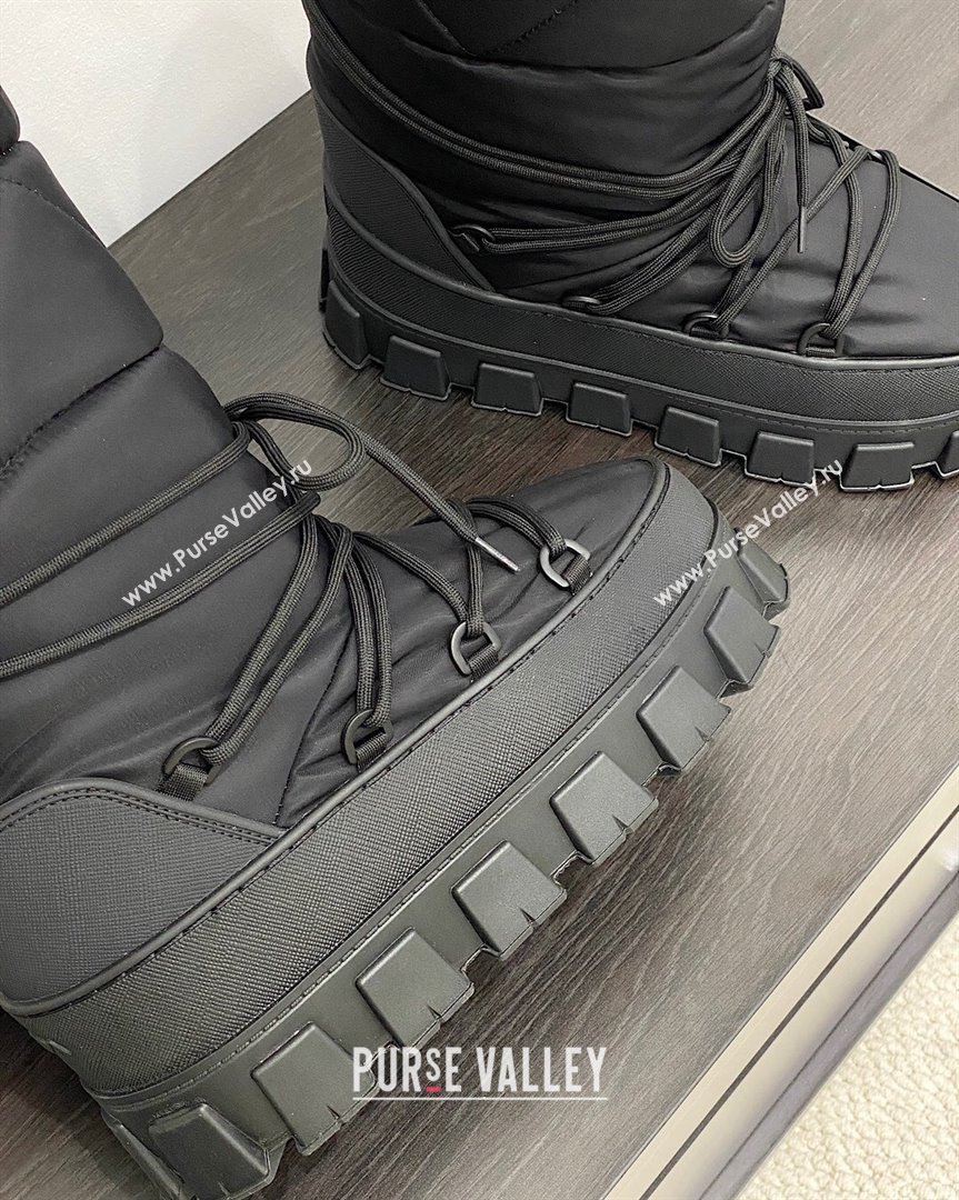 Prada Nylon gabardine apres-ski boots Black 2023 1U007N2 (MD-231013050)