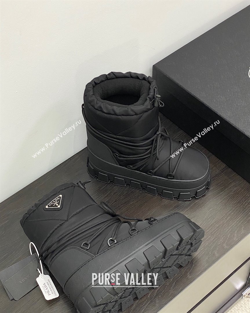 Prada Nylon gabardine apres-ski boots Black 2023 1U007N2 (MD-231013050)