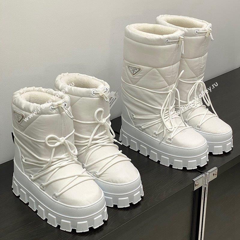 Prada Nylon gabardine apres-ski boots White 2023 1U007N2 (MD-231013051)