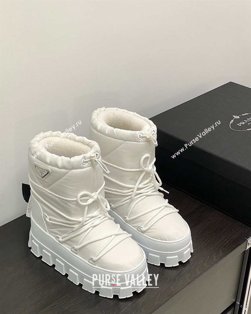 Prada Nylon gabardine apres-ski boots White 2023 1U007N2 (MD-231013051)