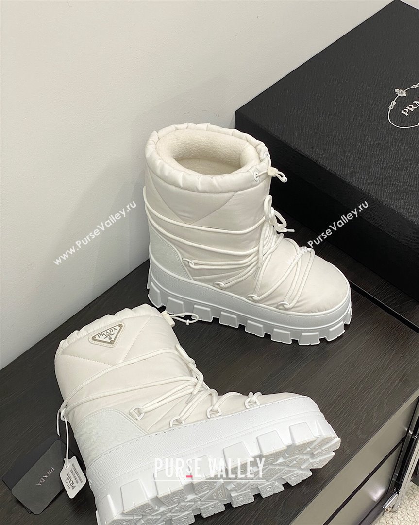 Prada Nylon gabardine apres-ski boots White 2023 1U007N2 (MD-231013051)