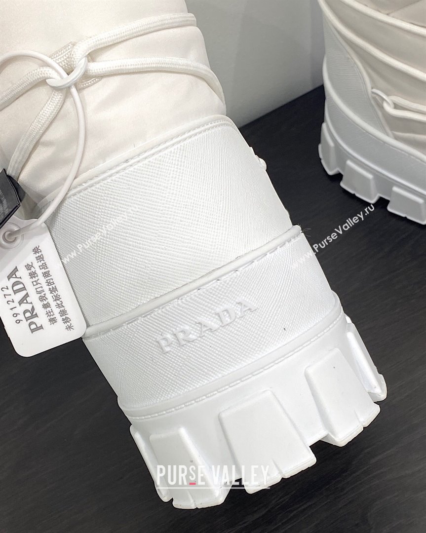 Prada Nylon gabardine apres-ski boots White 2023 1U007N2 (MD-231013051)