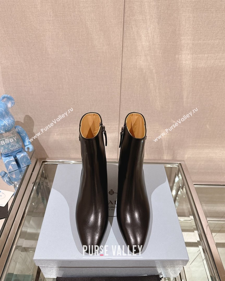 Prada Leather Heel Ankle Boots 5.5cm Black 2023 1T192N (MD-231013057)