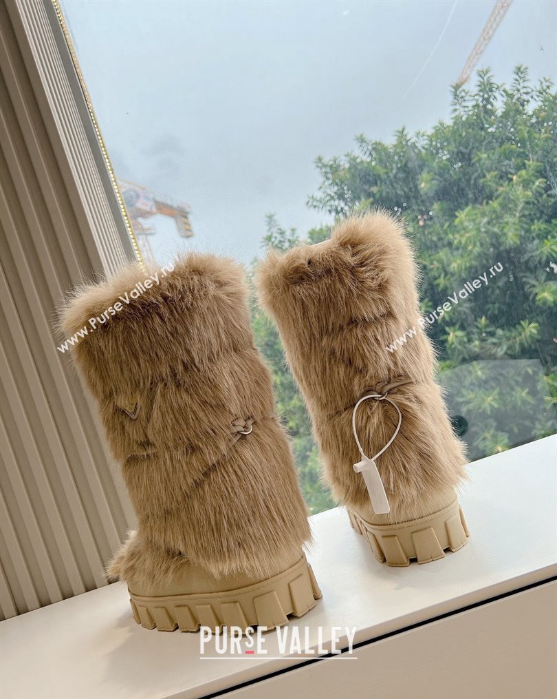 Prada Wool Apres-Ski Medium Boots Beige 2023 1U032N (MD-231026036)