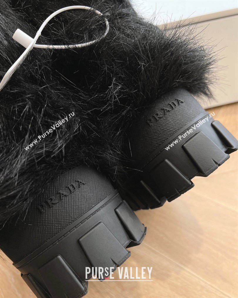 Prada Wool Apres-Ski Ankle Boots Black 2023 1U032N (MD-231026034)