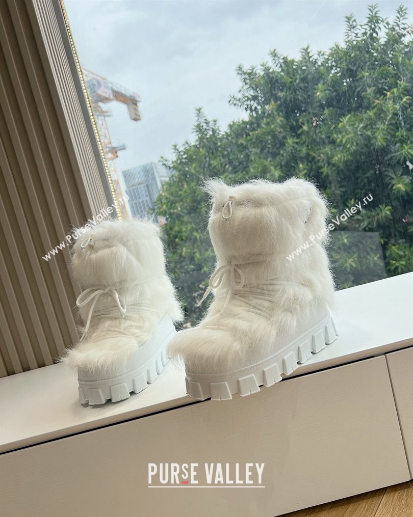 Prada Wool Apres-Ski Ankle Boots White 2023 1U032N (MD-231026035)