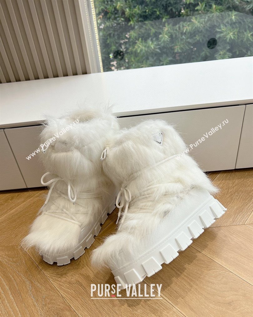 Prada Wool Apres-Ski Ankle Boots White 2023 1U032N (MD-231026035)