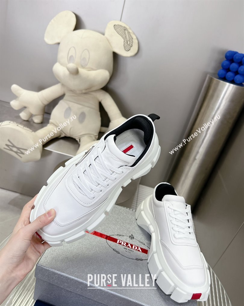 Prada Leather Platform Sneakers 5cm White 2023 2 PR10263 (MD-231026024)