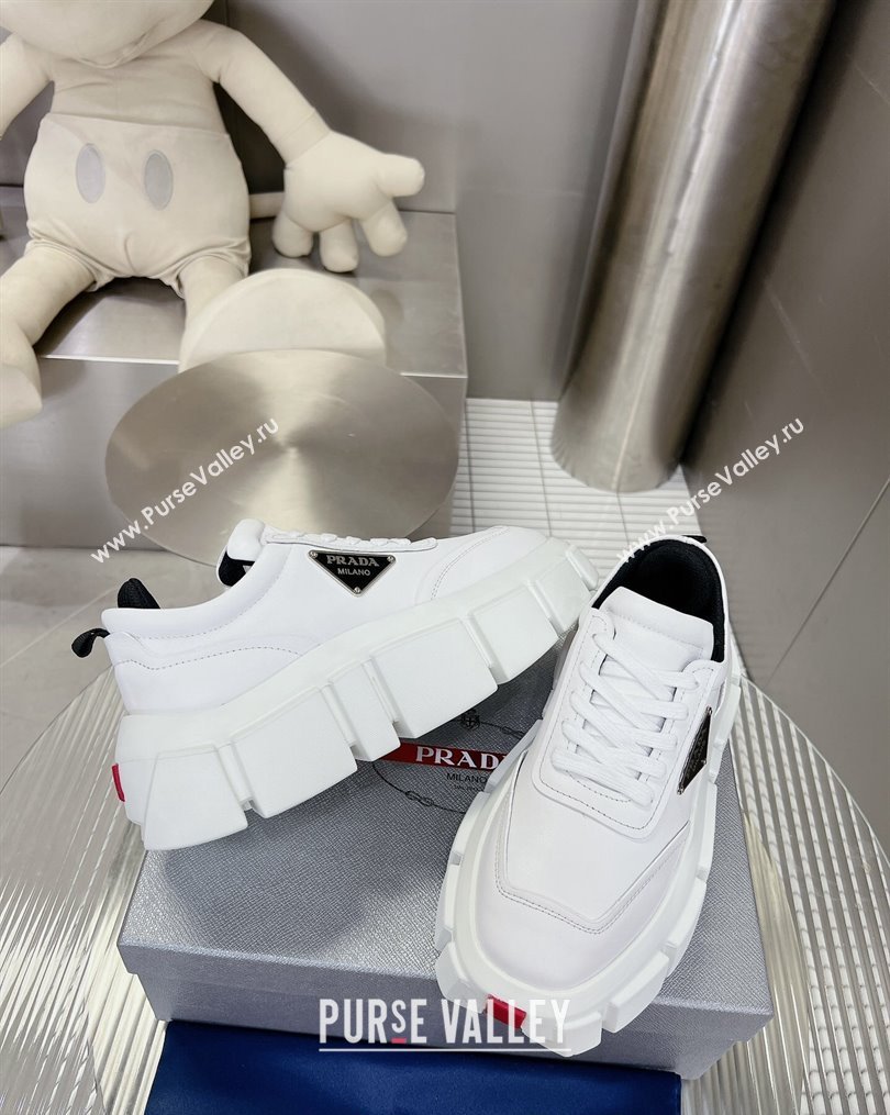 Prada Leather Platform Sneakers 5cm White 2023 2 PR10263 (MD-231026024)