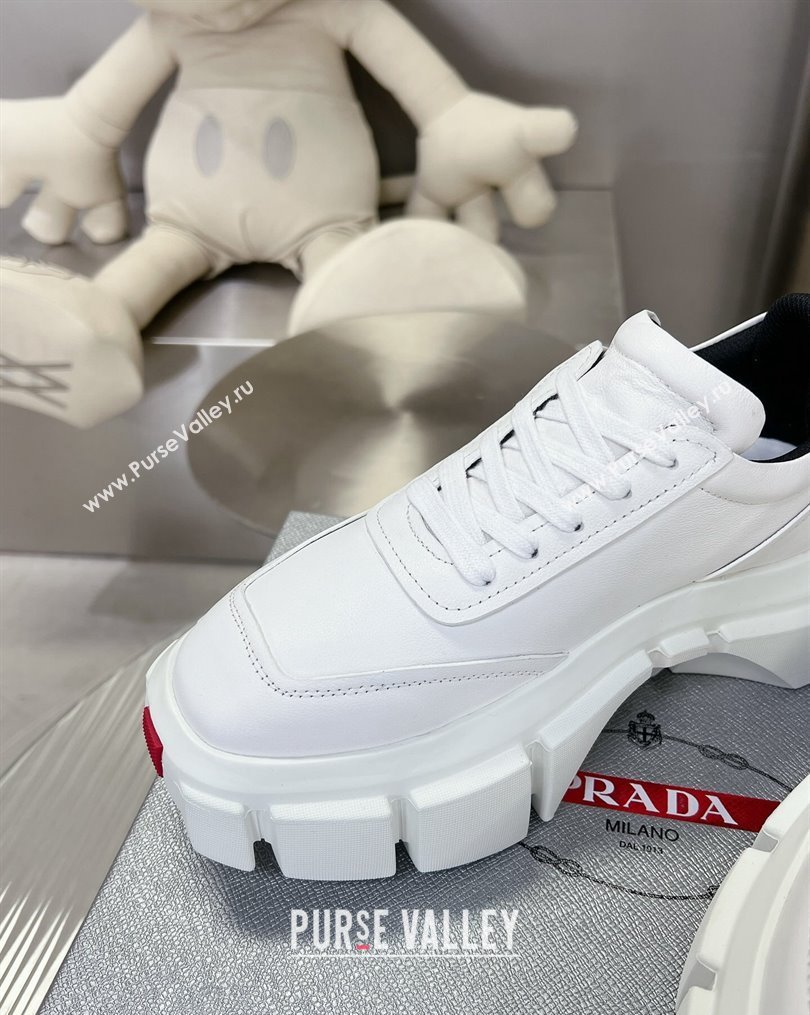 Prada Leather Platform Sneakers 5cm White 2023 2 PR10263 (MD-231026024)