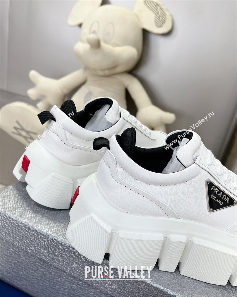 Prada Leather Platform Sneakers 5cm White 2023 2 PR10263 (MD-231026024)