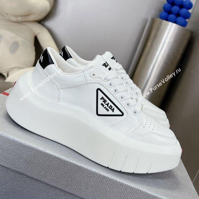 Prada Leather Platform Sneakers 5cm White2 2023 3 PR10263 (MD-231026026)