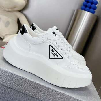 Prada Leather Platform Sneakers 5cm White2 2023 3 PR10263 (MD-231026026)