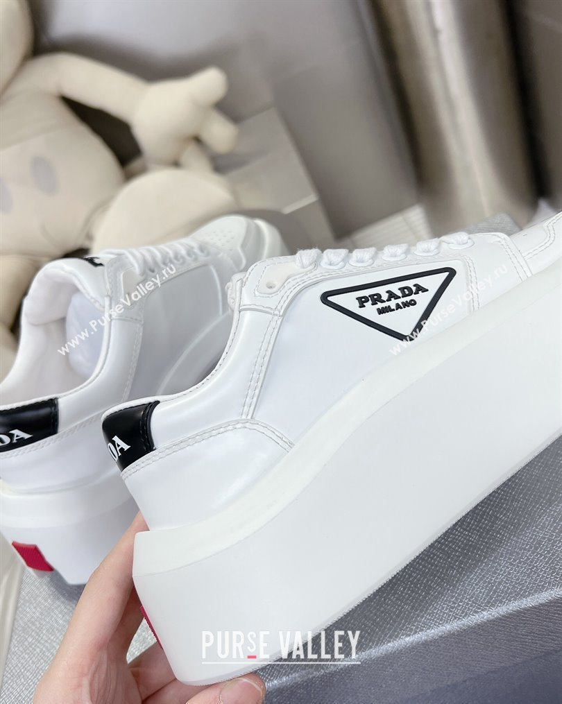 Prada Leather Platform Sneakers 5cm White2 2023 3 PR10263 (MD-231026026)