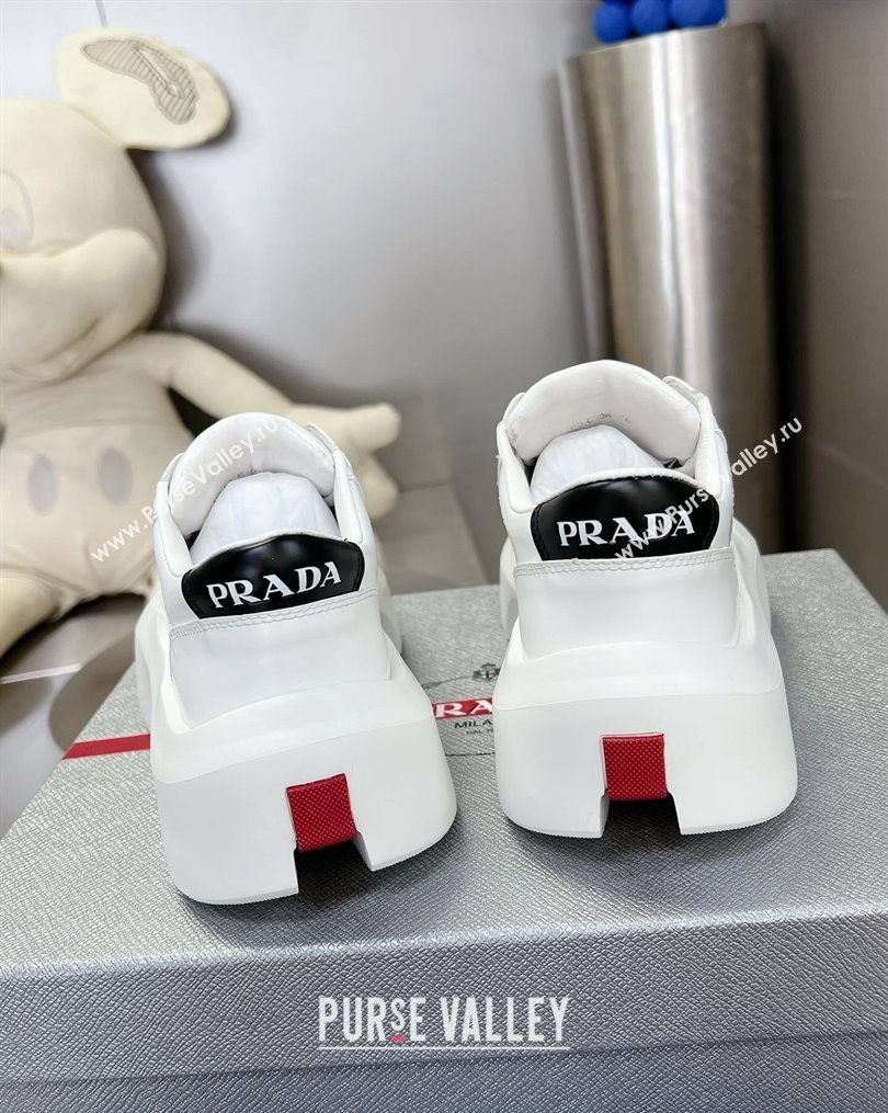 Prada Leather Platform Sneakers 5cm White2 2023 3 PR10263 (MD-231026026)