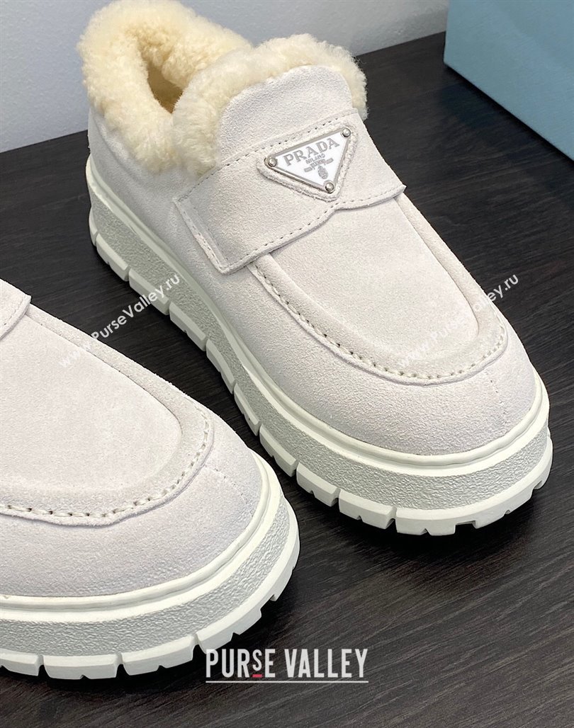 Prada Suede and Loafers Ankle Boots White 2023 1D245N (MD-231106011)