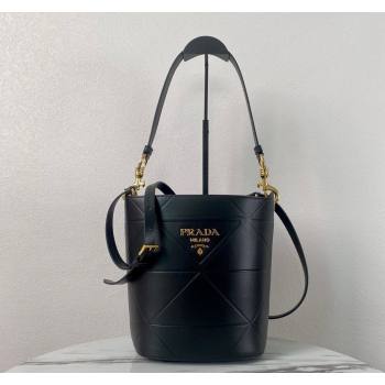 Prada Quilted Leather Bucket Bag Black 1BA380 2024 (YZ-240119028)