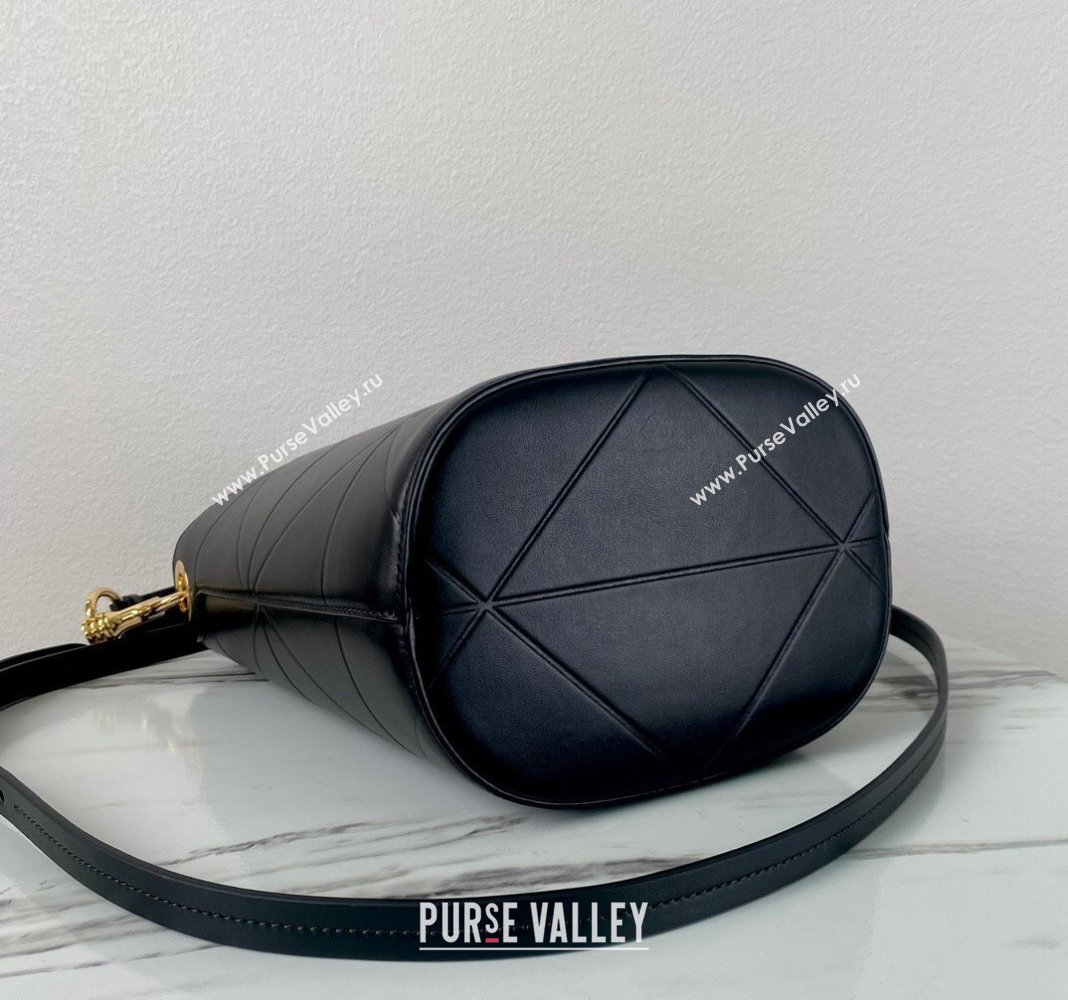 Prada Quilted Leather Bucket Bag Black 1BA380 2024 (YZ-240119028)